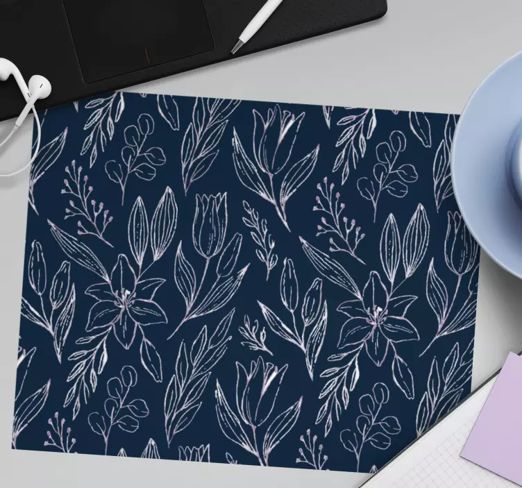 Mauspad muster botanisches blatt konzept - TenStickers