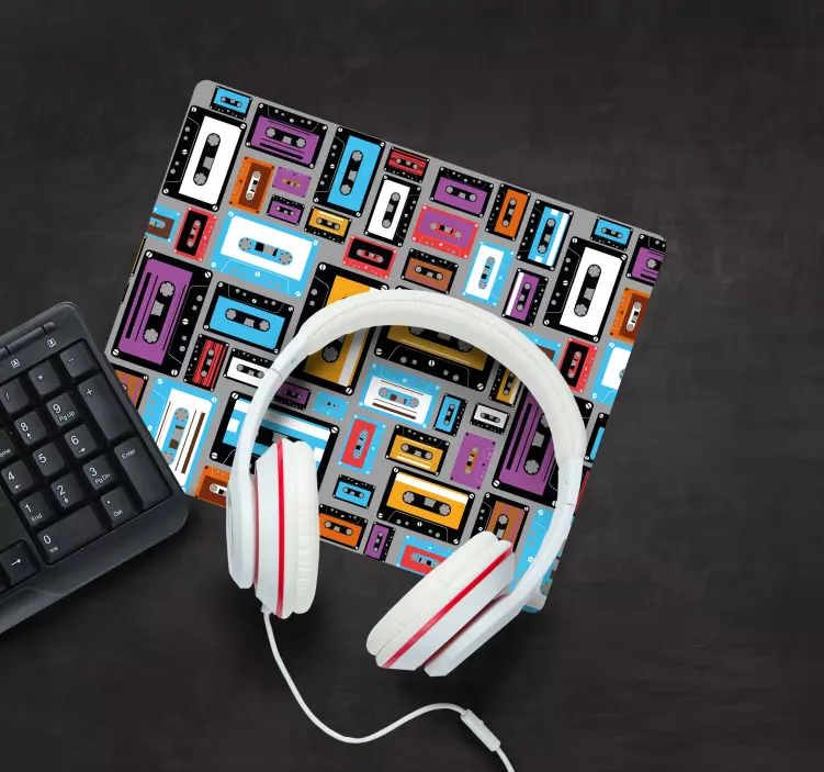 Mauspad muster bunte kassettenanordnung - TenStickers