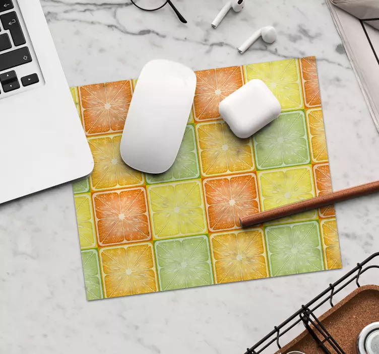 Mauspad muster bunte obstquadrat - TenStickers