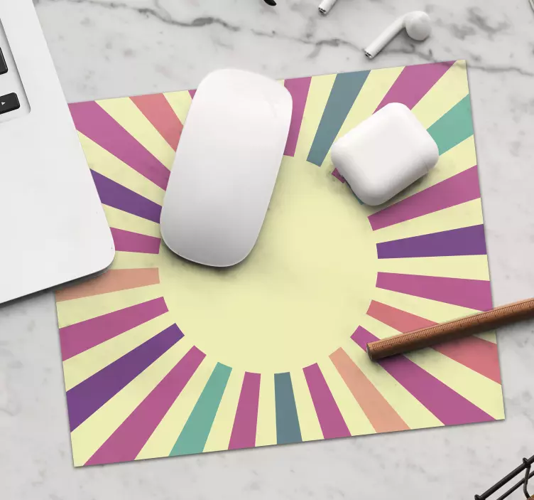 Mauspad muster bunte strahlen in regenbogenfarben - TenStickers