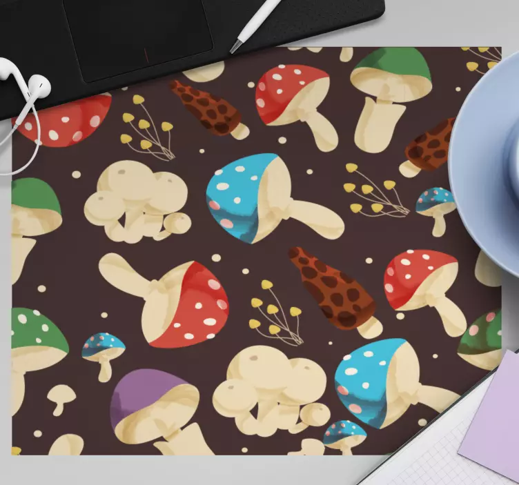 Mauspad muster bunter pilz druck - TenStickers