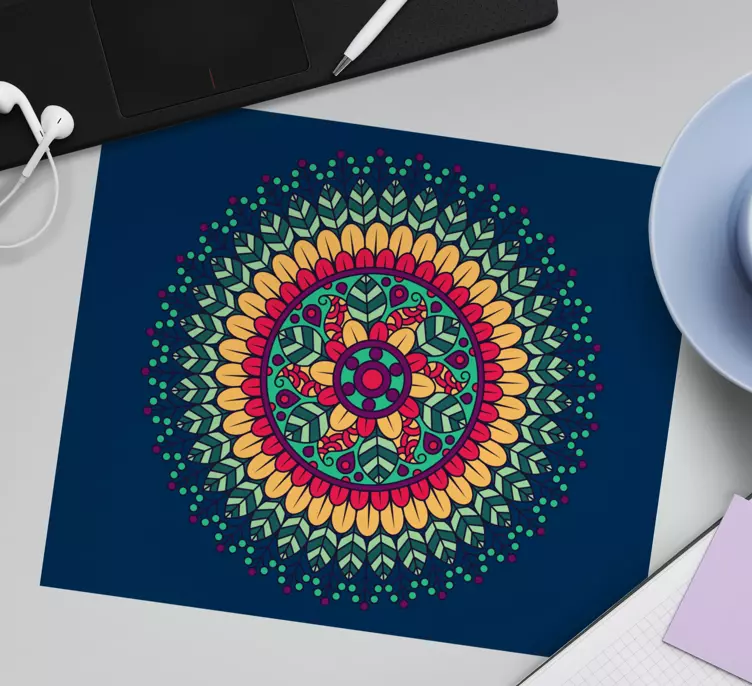 Mauspad muster buntes mandala design - TenStickers