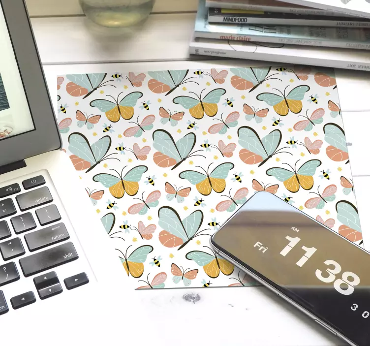 Mauspad muster buntes schmetterlingsdesign - TenStickers