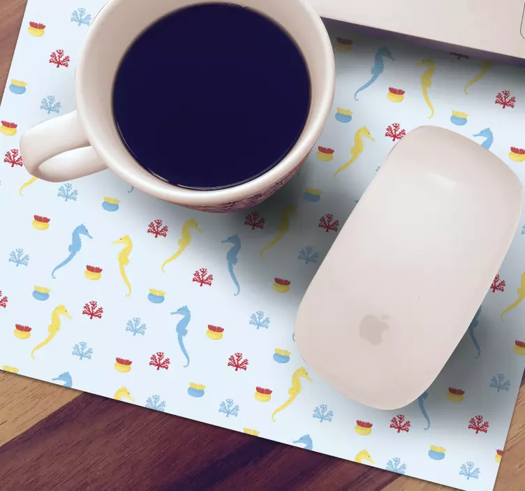 Mauspad muster buntes seepferdchen design - TenStickers
