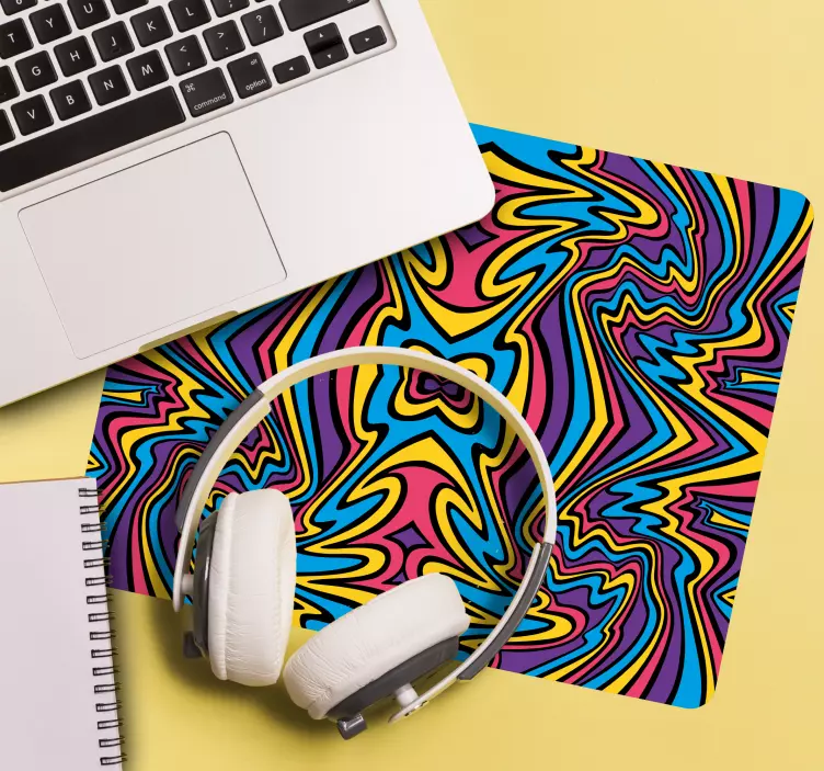 Mauspad muster buntes wirbel-motiv - TenStickers