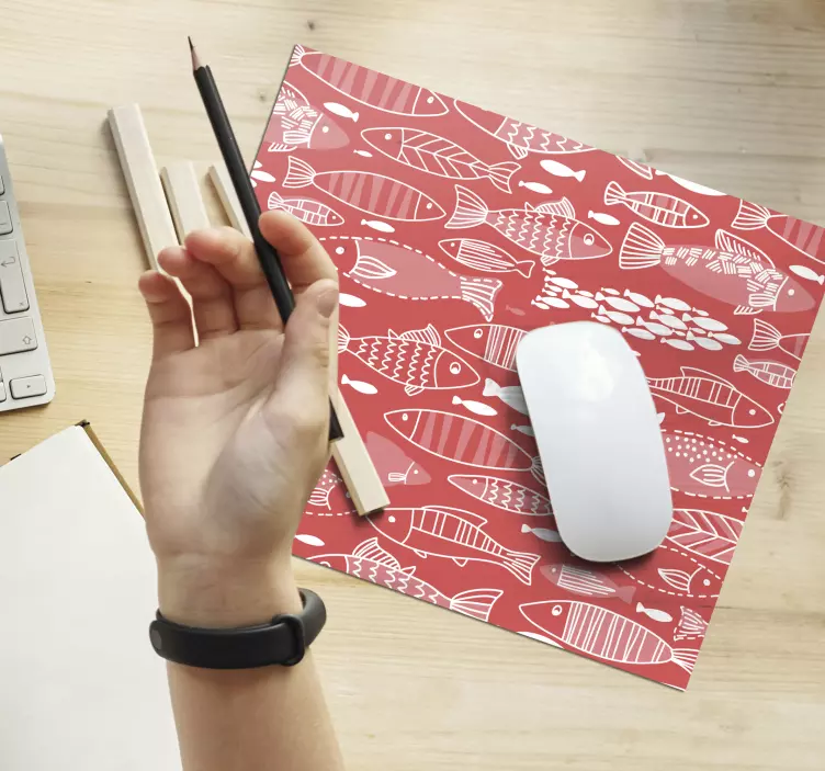 Mauspad muster fischmuster kunstwerk - TenStickers