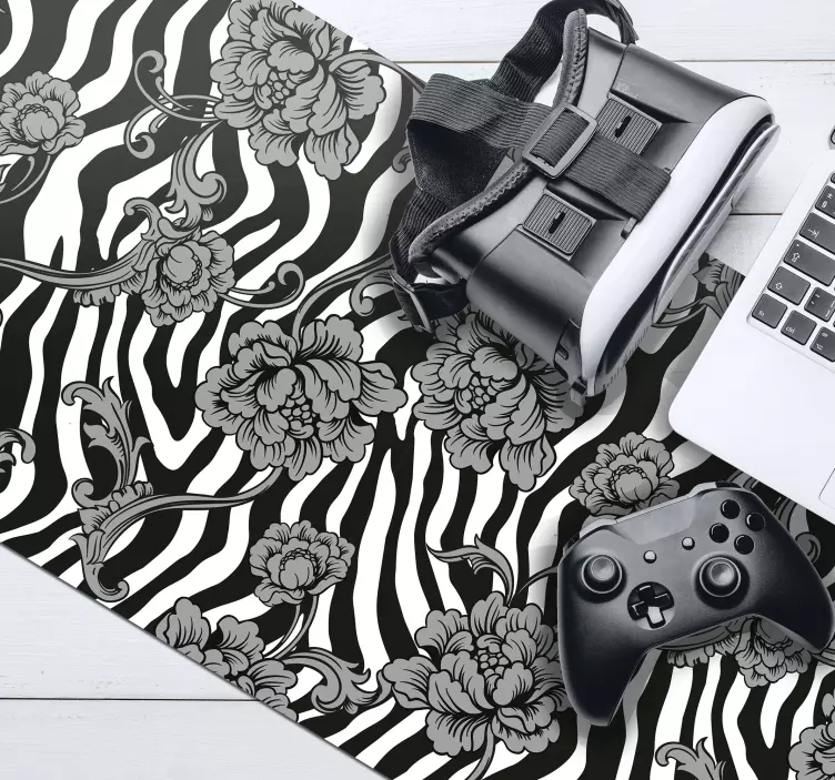 Mauspad muster floral zebra druck - TenStickers