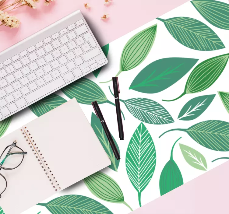 Mauspad muster grünes blatt arrangement - TenStickers