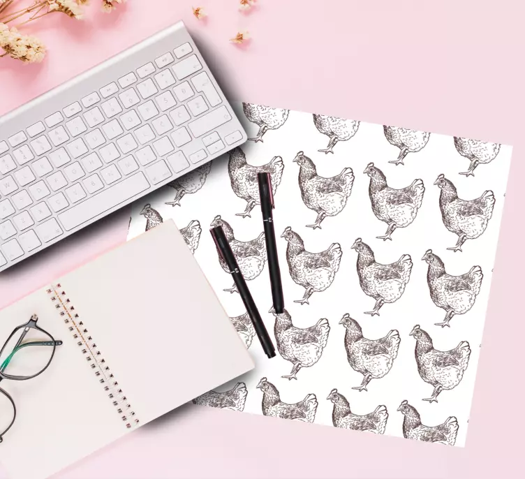 Mauspad muster hühner im wiederholten druck - TenStickers