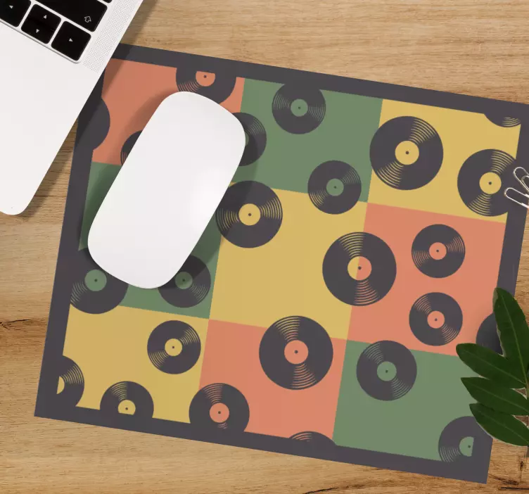 Mauspad muster im vinyl-schallplatten-design - TenStickers