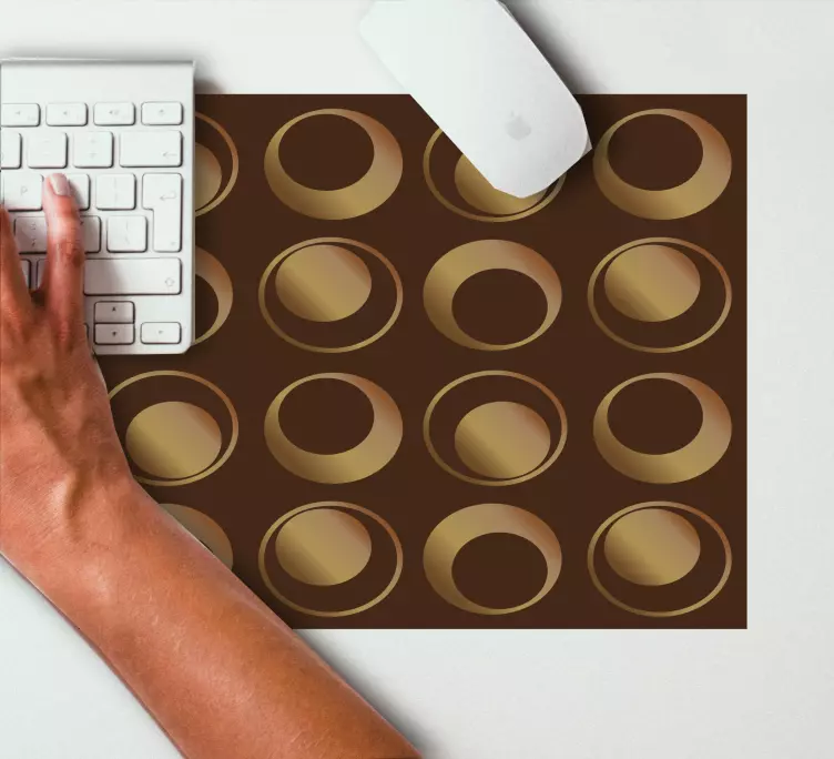 Mauspad muster kreisförmiges braun-motiv - TenStickers