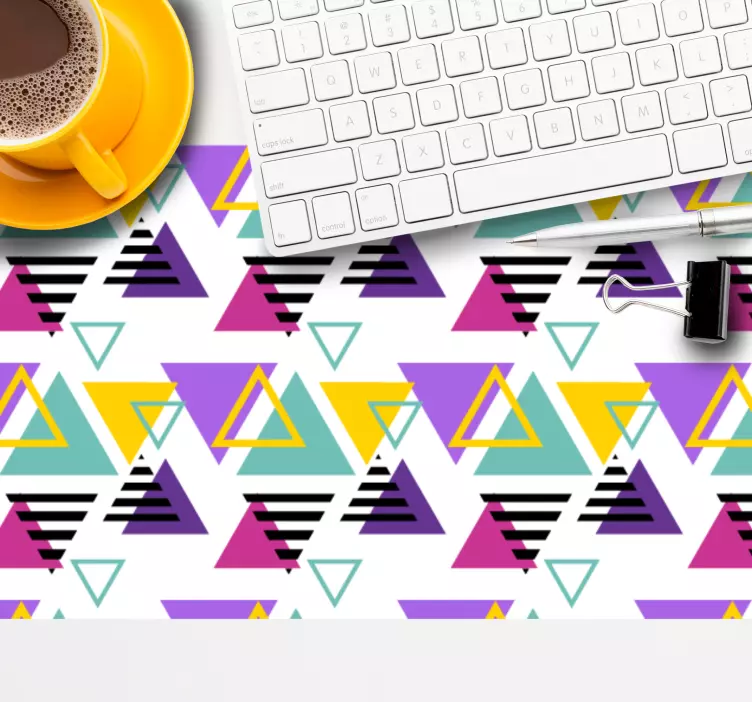 Mauspad muster lebendige geometrische dreiecke - TenStickers