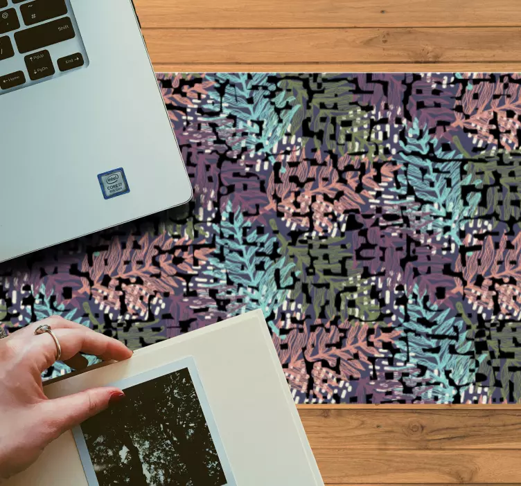 Mauspad muster mit abstraktem blattmotiv - TenStickers