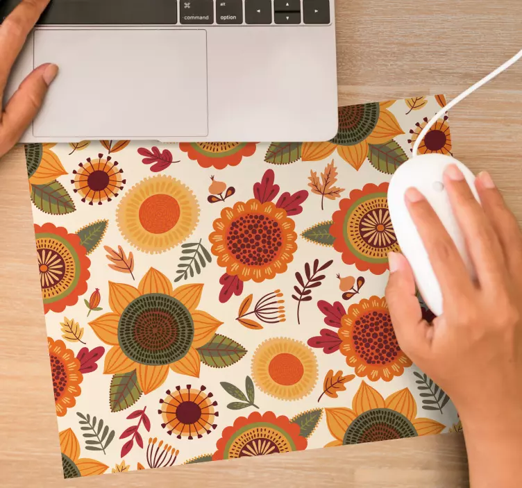 Mauspad muster mit floralem musterdesign - TenStickers