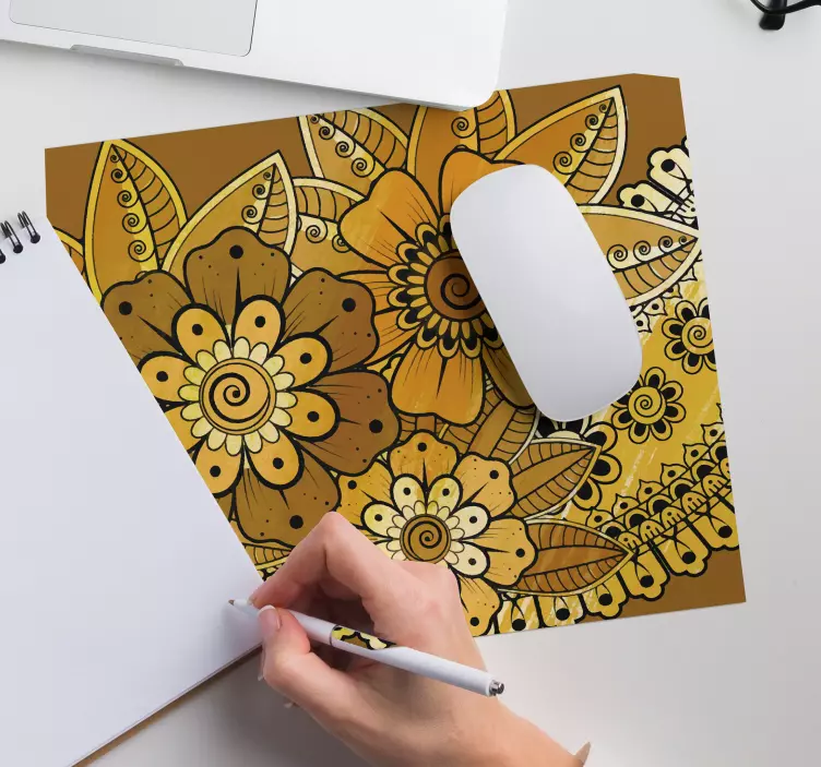 Mauspad muster mit floralem wirbelmotiv - TenStickers