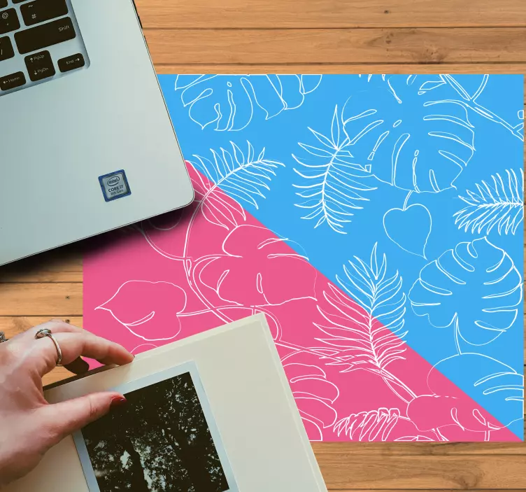 Mauspad muster mit floralen blattmotiven - TenStickers