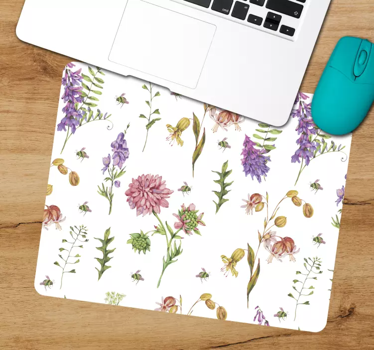 Mauspad muster mit floralen botanischen motiven - TenStickers