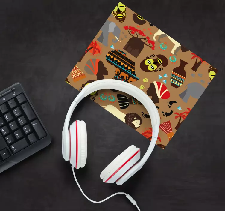 Mauspad muster mit kulturellen symbolen - TenStickers