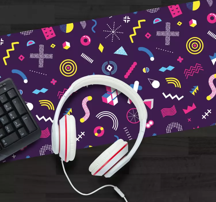 Mauspad muster mit lebendigen geometrischen formen - TenStickers