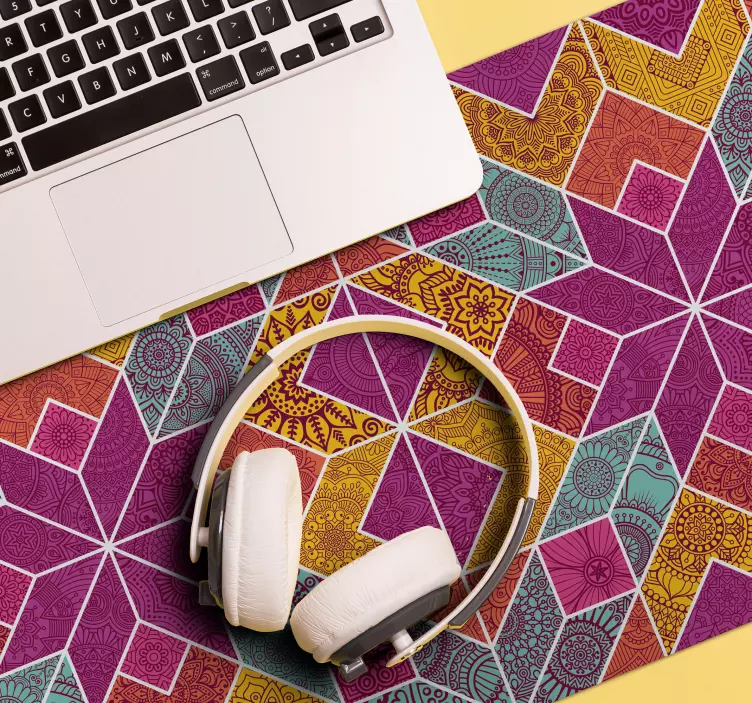 Mauspad muster mit lebhaften geometrischen figuren - TenStickers