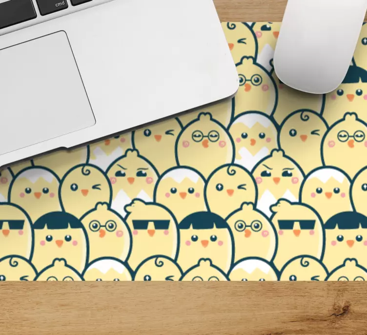 Mauspad muster mit niedlichen kükenmotiven - TenStickers