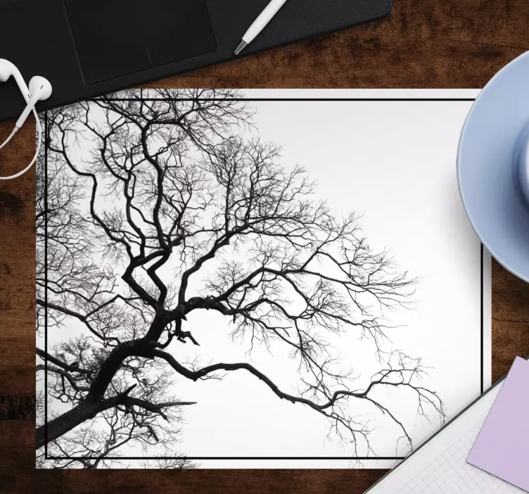 Mauspad muster mit silhouettierten Ästen - TenStickers