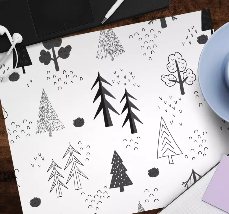 Mauspad muster mit stilisierten waldelementen - TenStickers