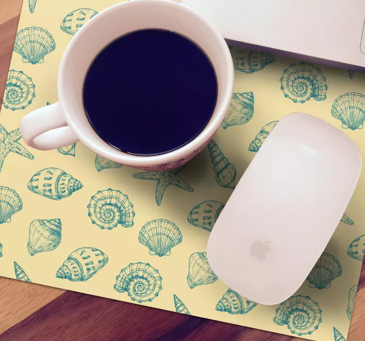 Mauspad muster muschelmuster hintergrund - TenStickers