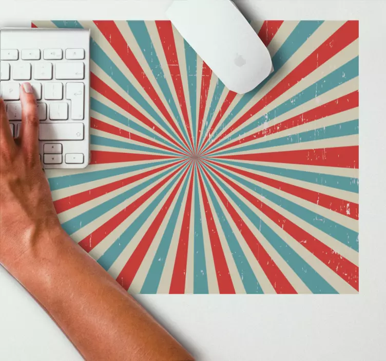 Mauspad muster retro strahlenmuster - TenStickers