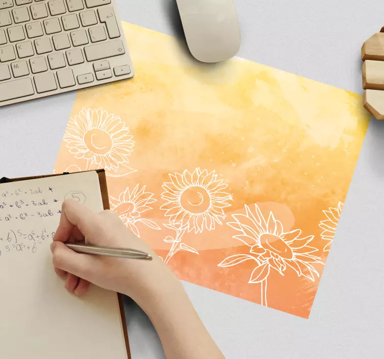 Mauspad muster sonnenblumen abstraktes design - TenStickers