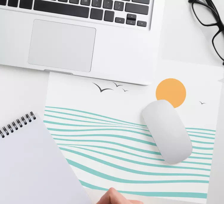 Mauspad muster sonnenstrand wellen - TenStickers