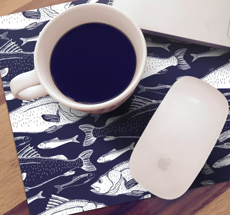 Mauspad muster stilisiertes fischmuster - TenStickers