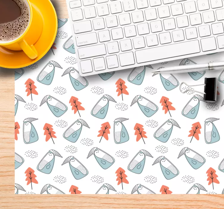 Mauspad muster verspieltes blattmuster - TenStickers