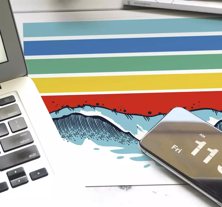 Mauspad muster wellen und streifen - TenStickers