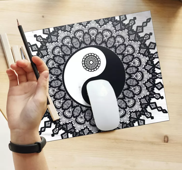 Mauspad Muster yin-yang-mandala-kunstwerk - TenStickers