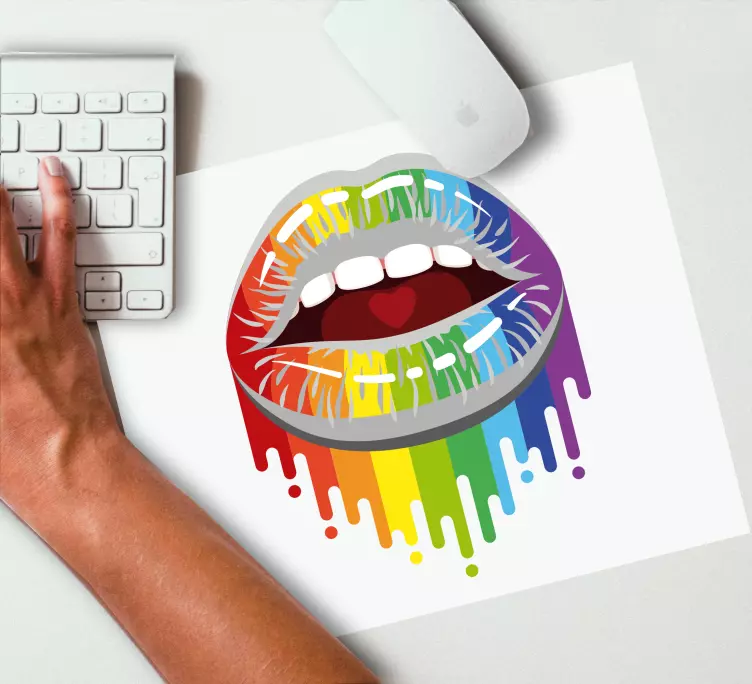 Mauspad originell bunte lippen tropfen - TenStickers