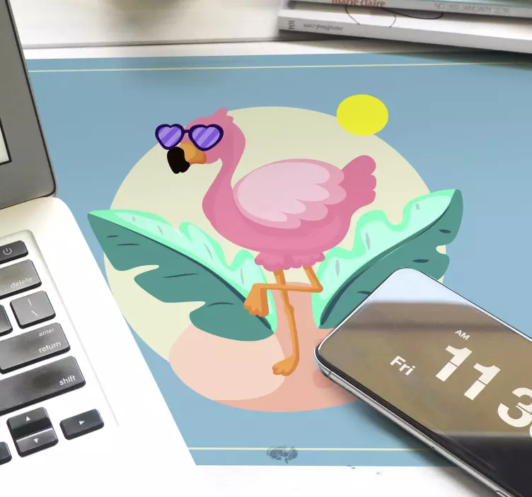 Mauspad originell cooles flamingo sonnenlicht - TenStickers