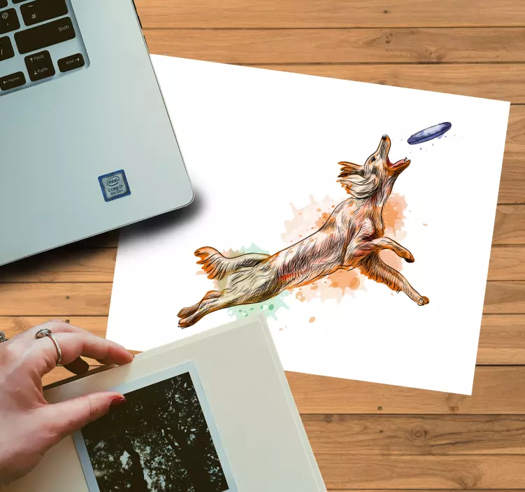 Mauspad originell fliegender hund fängt - TenStickers