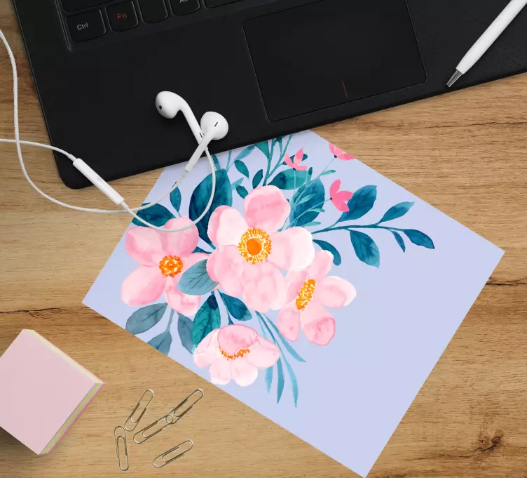 Mauspad originell florales aquarell arrangement - TenStickers