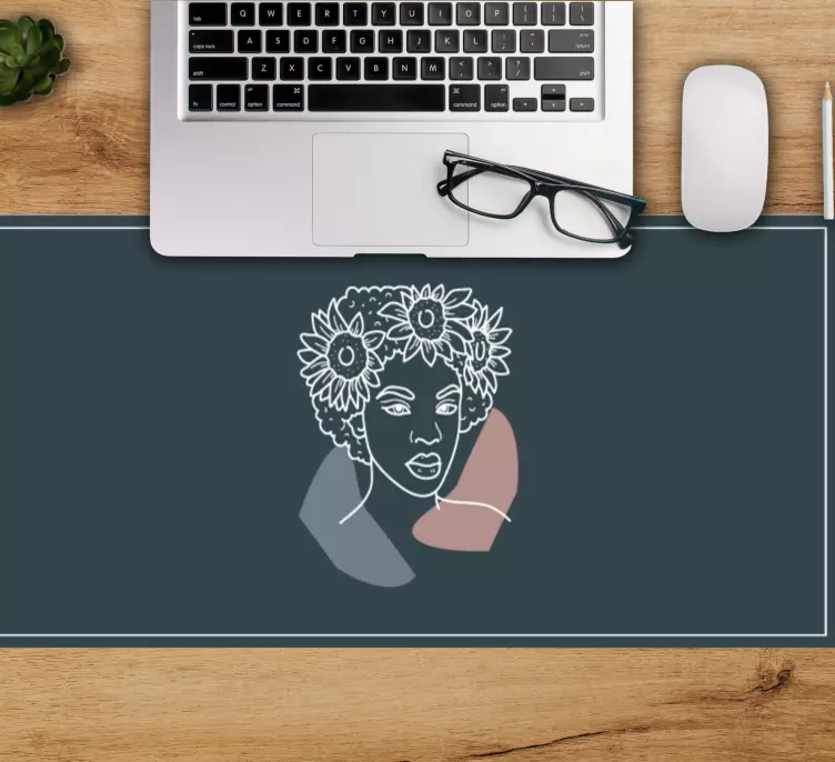 Mauspad originell frau mit sonnenblumen - TenStickers