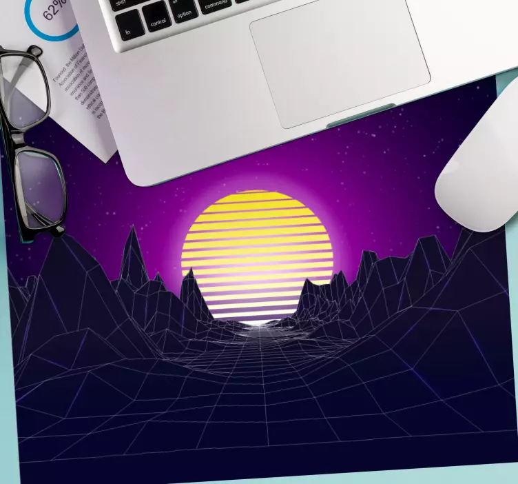 Mauspad originell geometrische sonnenuntergang landschaft - TenStickers