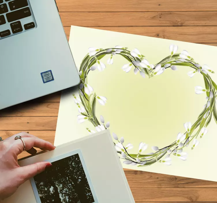 Mauspad originell herzförmiges blumenarrangement - TenStickers