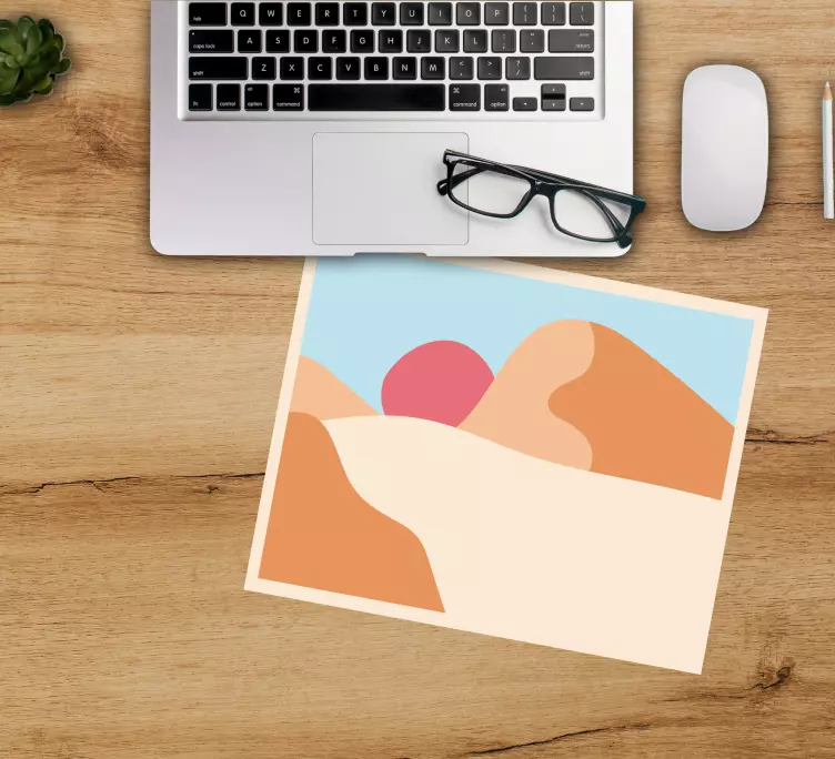 Mauspad originell in abstrakten bergtönen - TenStickers