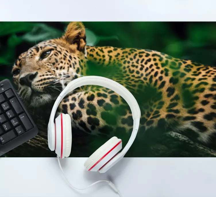 Mauspad originell leopard entspannt liegend - TenStickers