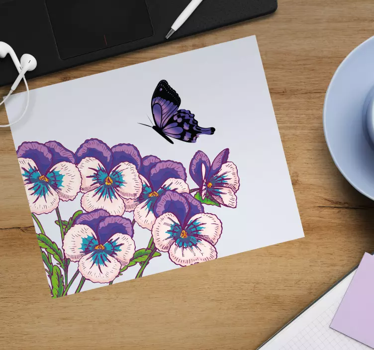 Mauspad originell lila floraler schmetterling - TenStickers