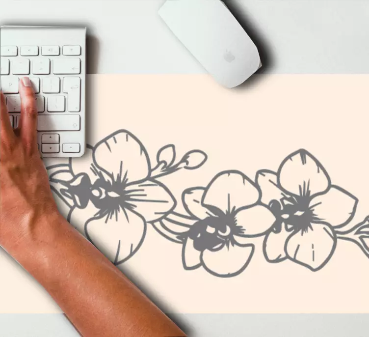 Mauspad originell mit blühenden orchideenmustern - TenStickers