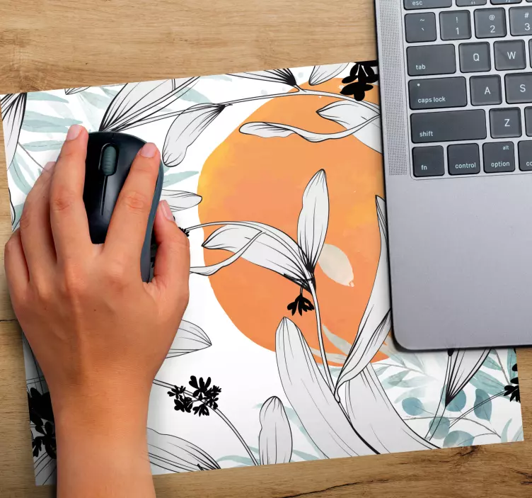 Mauspad originell mit botanischem blattmotiv - TenStickers