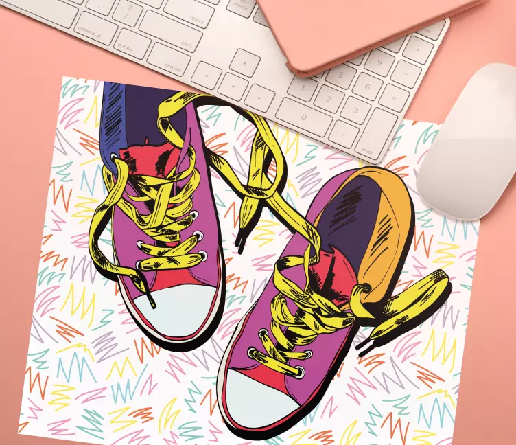Mauspad originell mit bunter sneaker-illustration - TenStickers