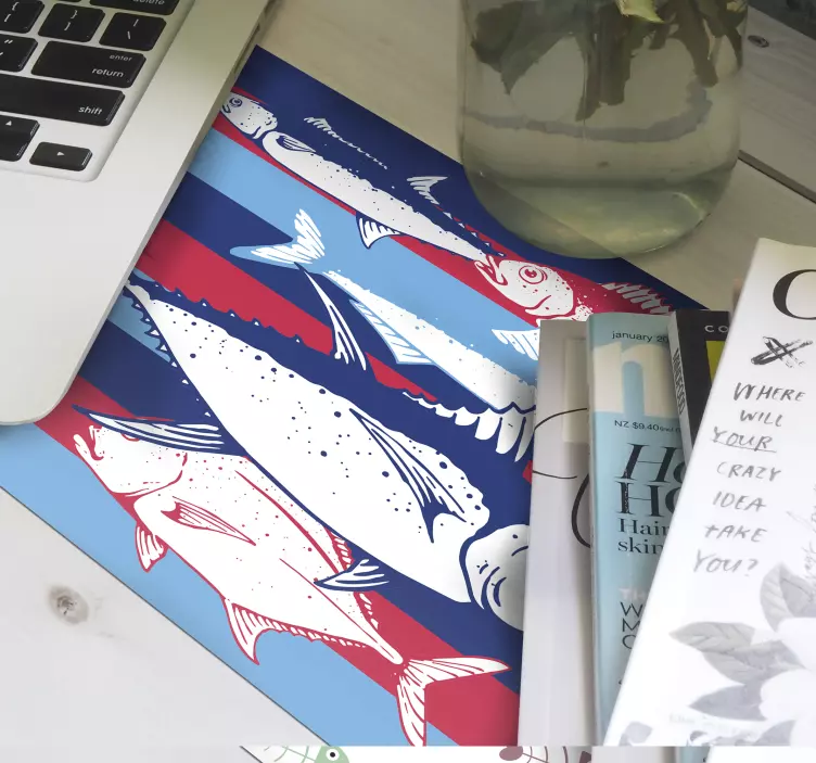 Mauspad originell mit fischenden tieren - TenStickers
