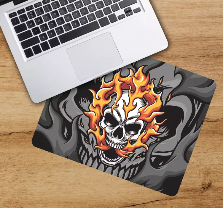 Mauspad originell mit flammendem totenkopf motiv - TenStickers
